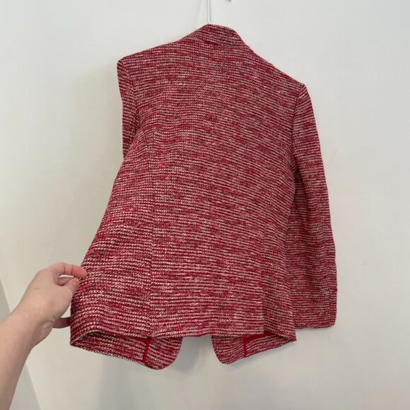 TALBOTS Berkeley Tweed Knit Jacket Red White Black Textured Notch Neck Blazer 8 - Picture 16 of 16